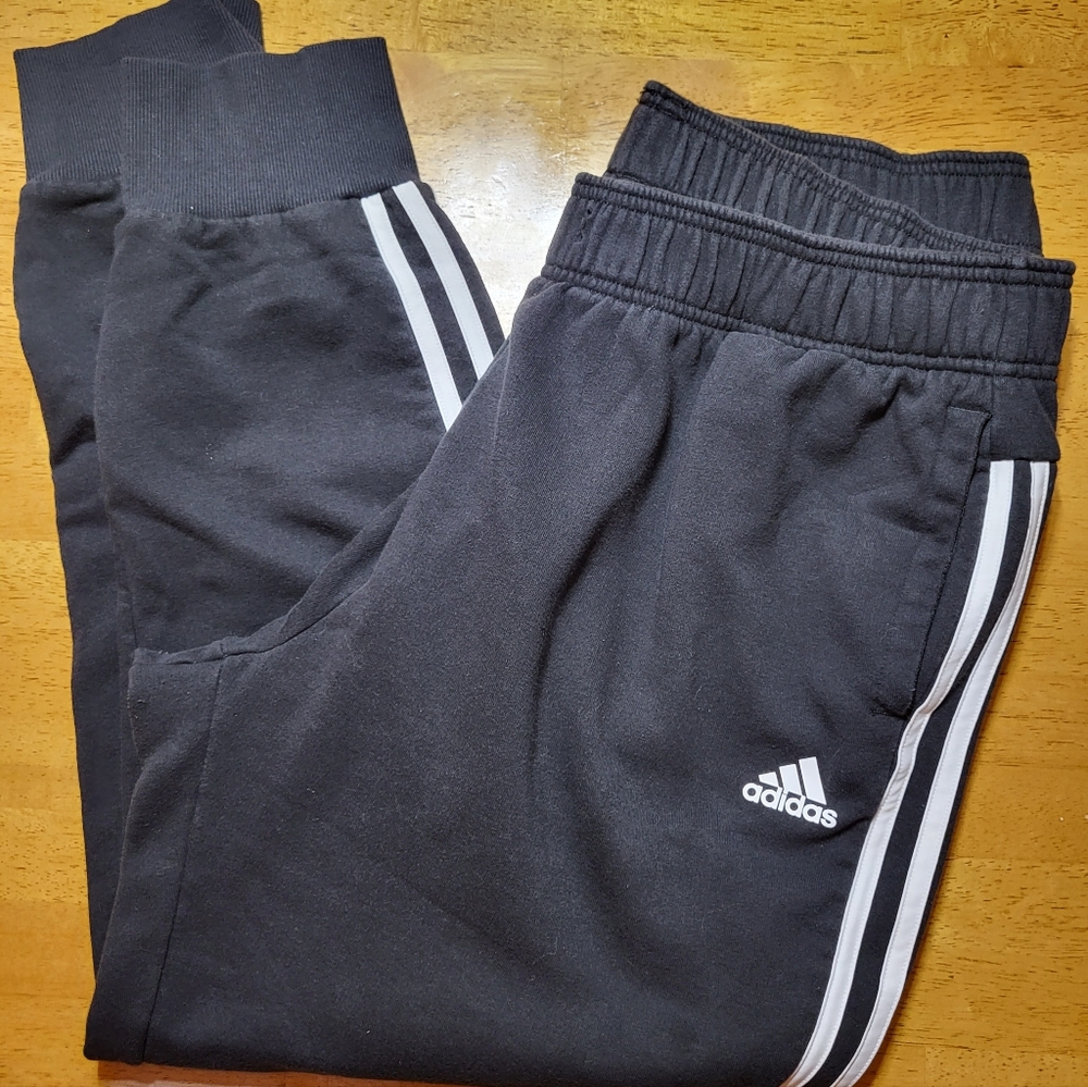 ADIDAS ATHLETIC SPORTS JOGGERS CUFFED POCKETS NO DRAWSTRING SZ 2XL